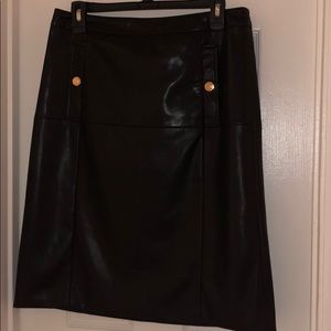 Black faux leather skirt